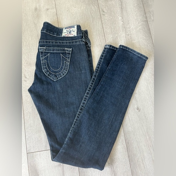 True Religion Women's Dark Indigo Skinny Jeans 28 - Picture 2 of 9